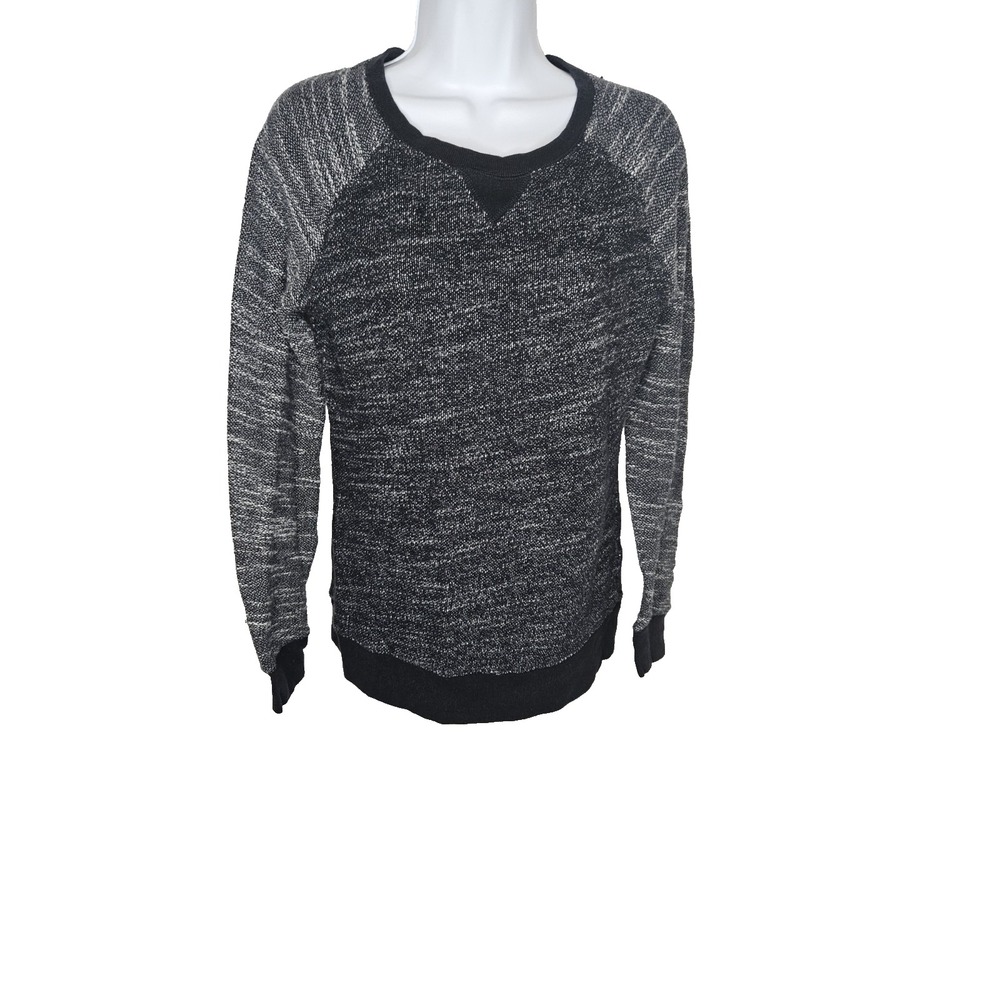 Made for Life Black Gray Marled Knit Pullover Sweater Women's Small S Crewneck